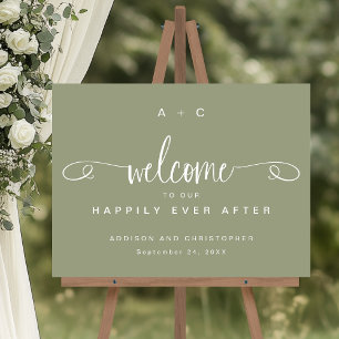 Welcome To Our Happily Ever After Wedding Acrylic Sign