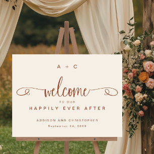 Welcome To Our Happily Ever After Wedding Acrylic Sign