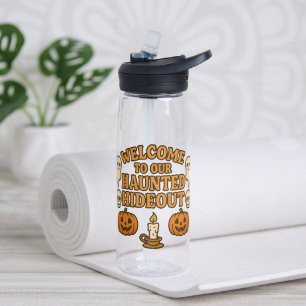 Welcome To Our Haunted Hideout Halloween Cute Water Bottle