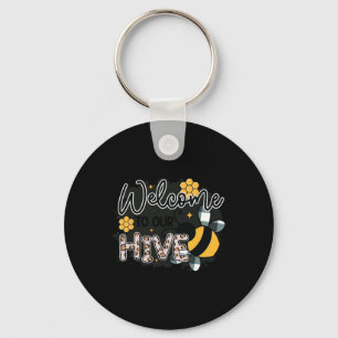 Welcome To Our Hive Garden Flower Florist Planting Key Ring
