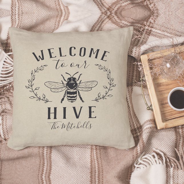 Welcome to Our Hive Personalised Cushion (Creator Uploaded)