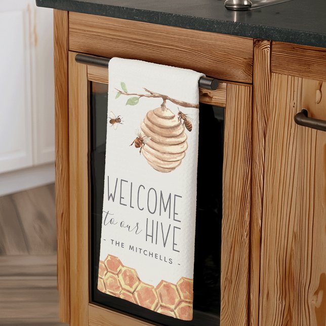 Welcome to Our Hive Personalised Tea Towel (Creator Uploaded)