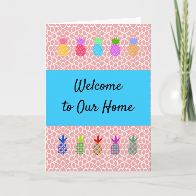Welcome to Our Home Card with Pineapples (Front)