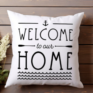 Welcome to Our Home Lake House Nautical Cushion