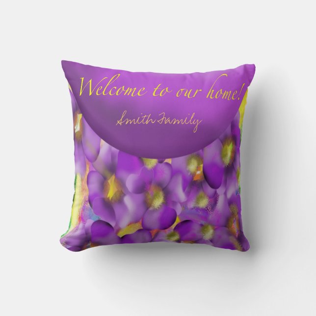 Welcome To Our Home Personalised Throw Pillow (Front)