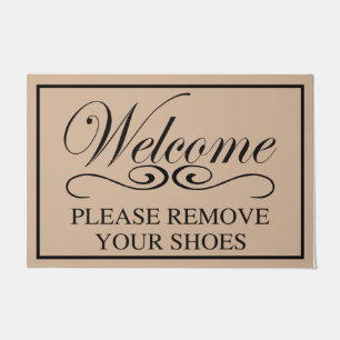 Welcome To Our Home Please Remove Your Shoes  Doormat