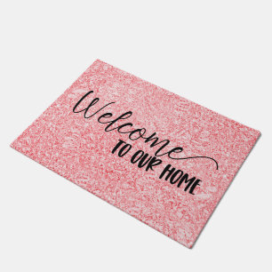 Welcome To Our Home   Rose Pink  Doormat