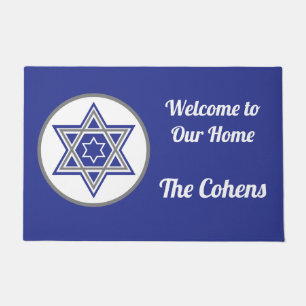 "Welcome to Our Home" Star of David Custom Doormat
