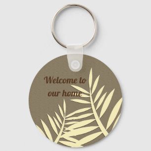 Welcome to Our Home Vacation Rental Beach Brown Key Ring
