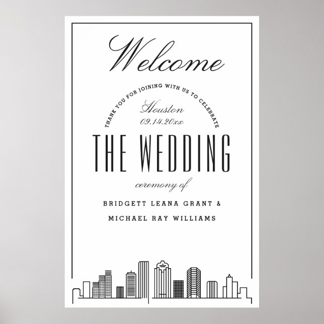 Welcome to Our Houston Wedding! Poster (Front)