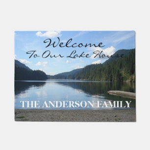 Welcome To Our Lake House Personalised Door Mat