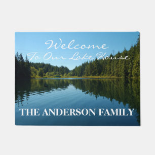 Welcome To Our Lake House Personalised Door Mat