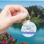 Welcome to Our Lake House Rental Property Vacation Key Ring<br><div class="desc">This design was created though digital art. It may be personalised in the area provided by changing the photo and/or text. Or it can be customised by choosing the click to customise further option and delete or change the colour the background, add text, change the text colour or style, or...</div>
