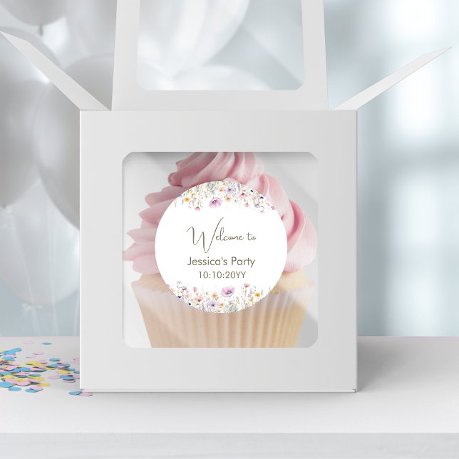  Welcome to Our Little Wildflower Turning One Classic Round Sticker (Creator Uploaded)