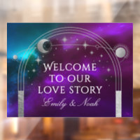 Welcome To Our Love Story Purple Teal Celestial