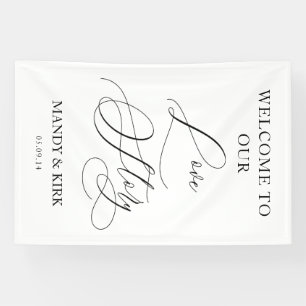 Welcome to Our Love Story Wedding Sign Banner
