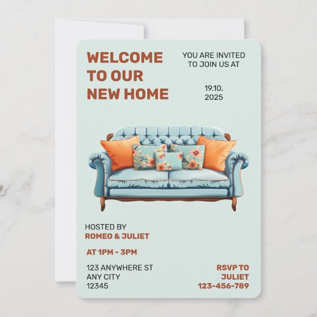 Welcome To Our New Home Party Invitation (Front)