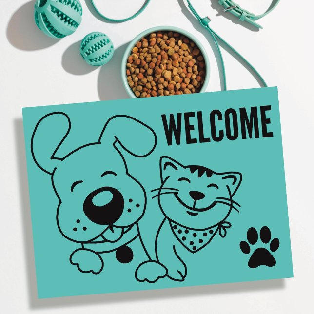 Welcome to Our Office Dog Cat Pets Postcard (Creator Uploaded)