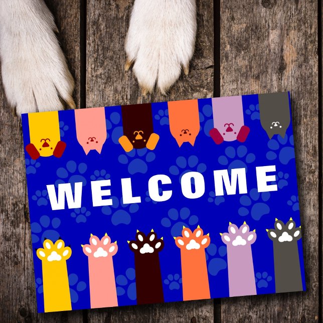 Welcome to Our Office Dog Cat Pets Postcard (Creator Uploaded)