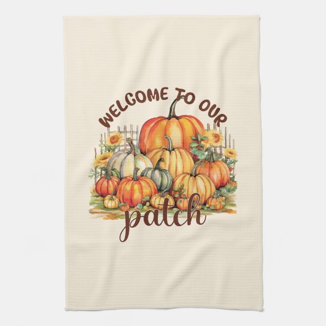 Welcome To Our Patch Tea Towel (Vertical)