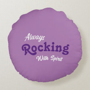 Welcome To Our Porch / Always / Purple  / Round Cushion