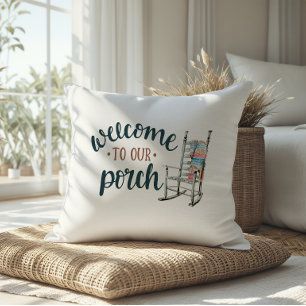 Welcome to Our Porch Rocking Chair Home Cushion