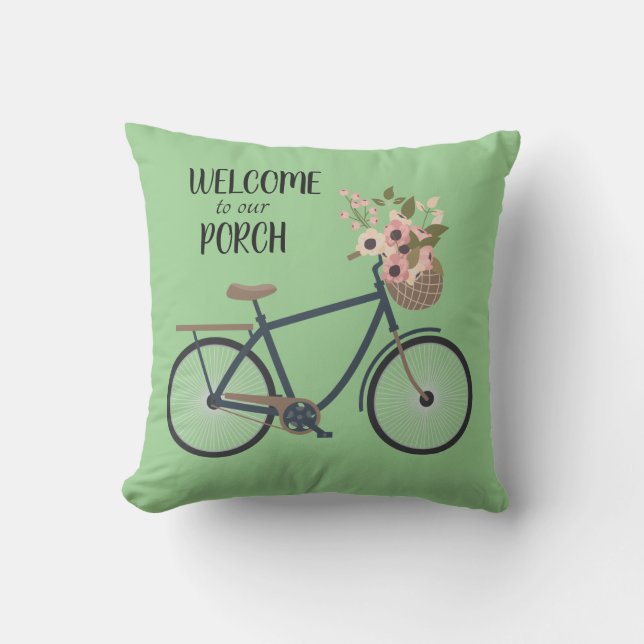 Welcome to our Porch Throw Pillow (Front)