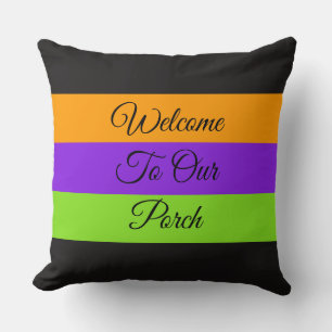 Welcome To Our Porch / Tier / Halloween Colours / Cushion