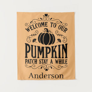 Welcome to our pumpkin patch personalised tapestry