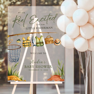 Welcome to our Reel Excited Little Fisherman Baby Acrylic Sign