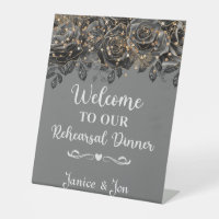 Welcome to Our Rehearsal Dinner Black Rose Wedding