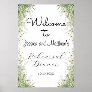 Welcome to our Rehearsal Dinner Dusty Sage Green Poster