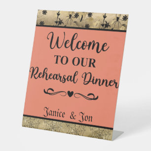 Welcome to Our Rehearsal Dinner Halloween Wedding Pedestal Sign