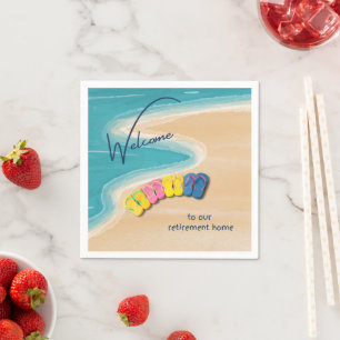 Welcome to our Retirement Home Beach Themed Napkin