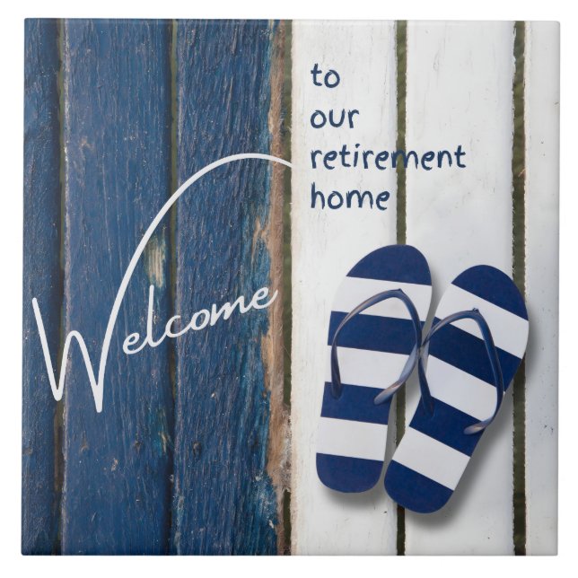 Welcome to our Retirement Home Coastal Themed Tile (Front)