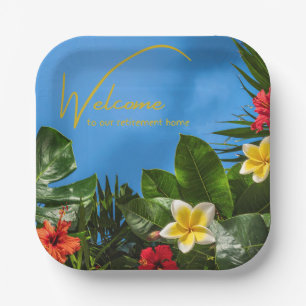 Welcome to our Retirement Home Tropical Themed Paper Plate