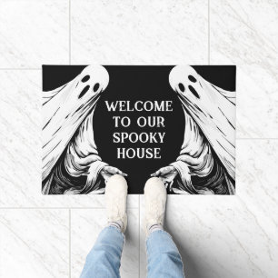 welcome to our spooky house Halloween Doormat