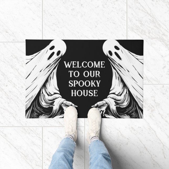 welcome to our spooky house Halloween Doormat (Indoor)