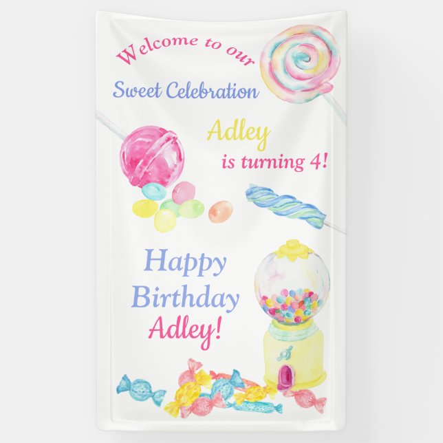 Welcome to our Sweet Celebration Candy Birthday Banner (Vertical)