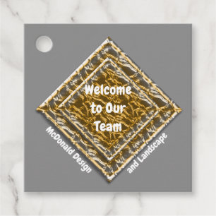 Welcome To Our Team Metallic Gold Silver Employee  Favour Tags