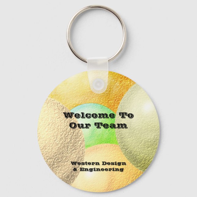 Welcome To Our Team Pastel Employee Appreciation Key Ring (Front)