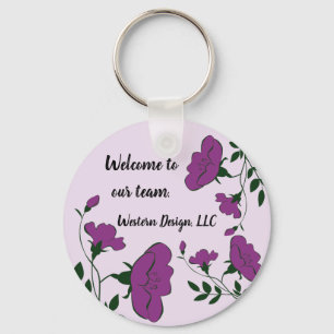 Welcome to Our Team Professional Floral Employee Key Ring