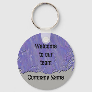 Welcome to Our Team Professional Purple Abstract Key Ring