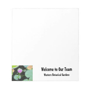 Welcome to Our Team Water Lily Flower Employee Notepad