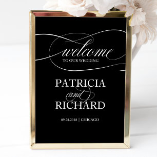 Welcome to our Wedding   Black Sign