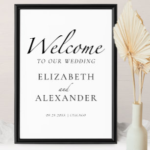 Welcome to our Wedding Black & White Welcome Sign
