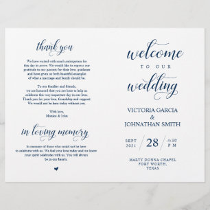 Welcome to our Wedding Ceremony, Foldable Program