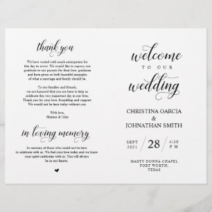 Welcome to our Wedding Ceremony, Foldable Program