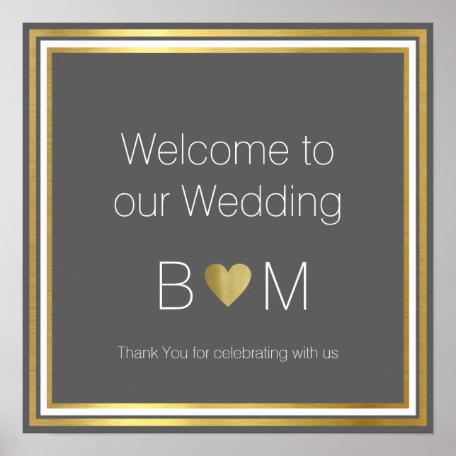 welcome to our wedding, classy reception poster (Front)