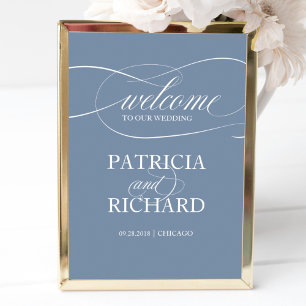 Welcome to our Wedding Dusty Blue Sign